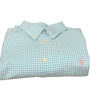 Ralph Lauren Light Blue Gingham Shirt (Size L, 14-16)